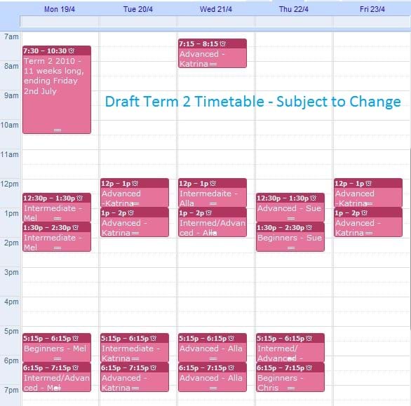 2010 Term Dates