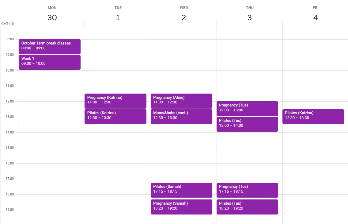 Draft CBD October term break timetable