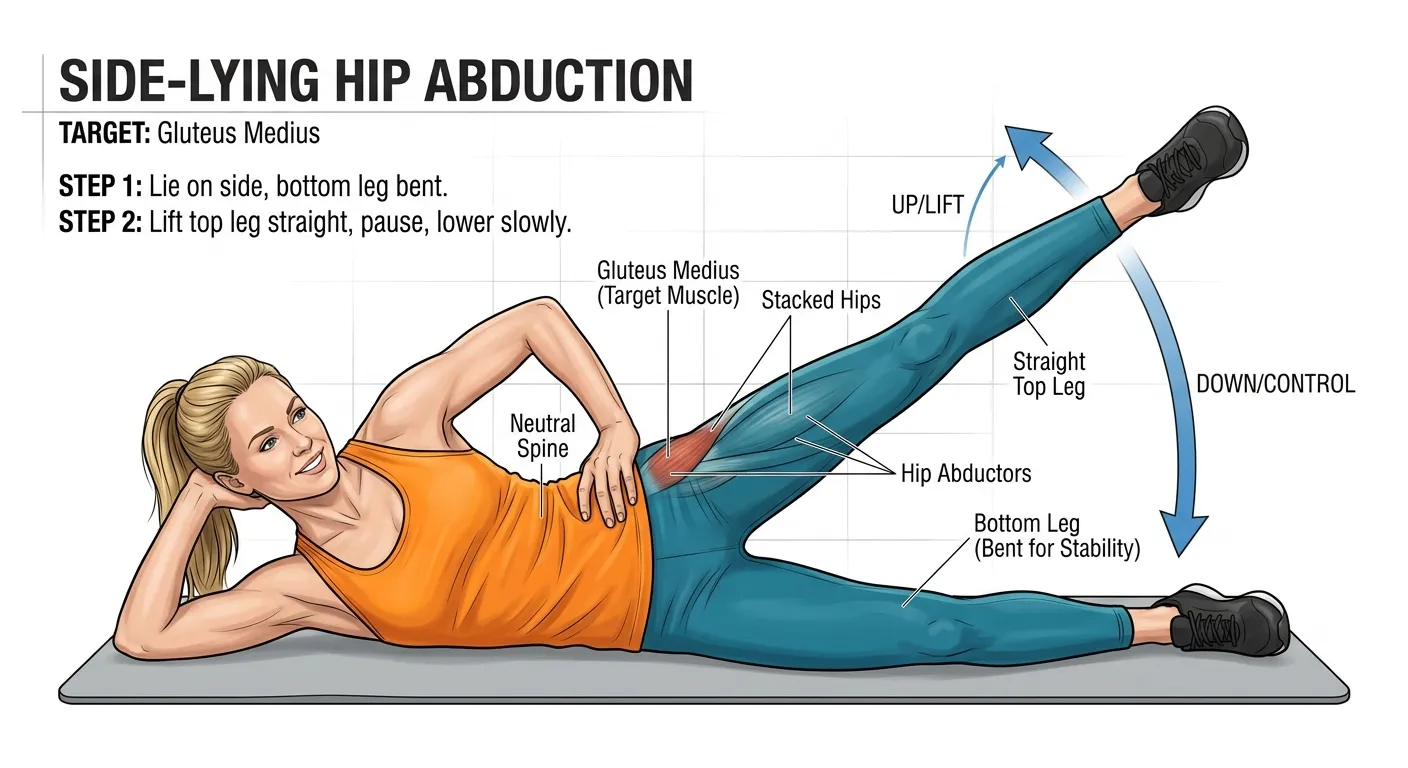 Clam exercise for gluteus medius activation