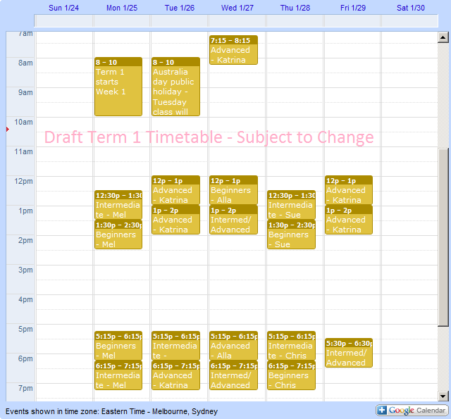 January 2010- Fix Summer School classes