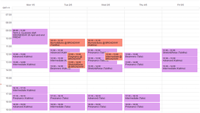 Term 2 2017 draft timetable